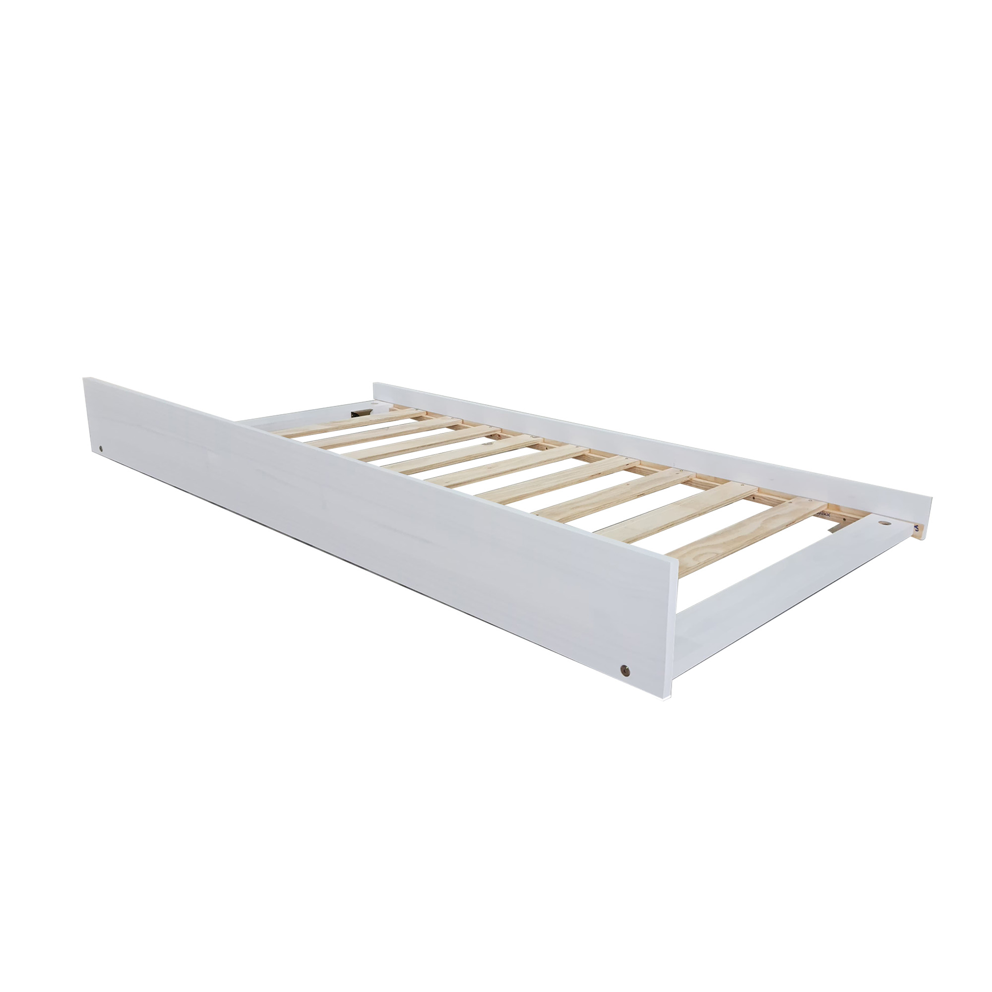 Cama Auxiliar de madera, en color blanco para camas de 90cm - Medidas 22x189x96 cm