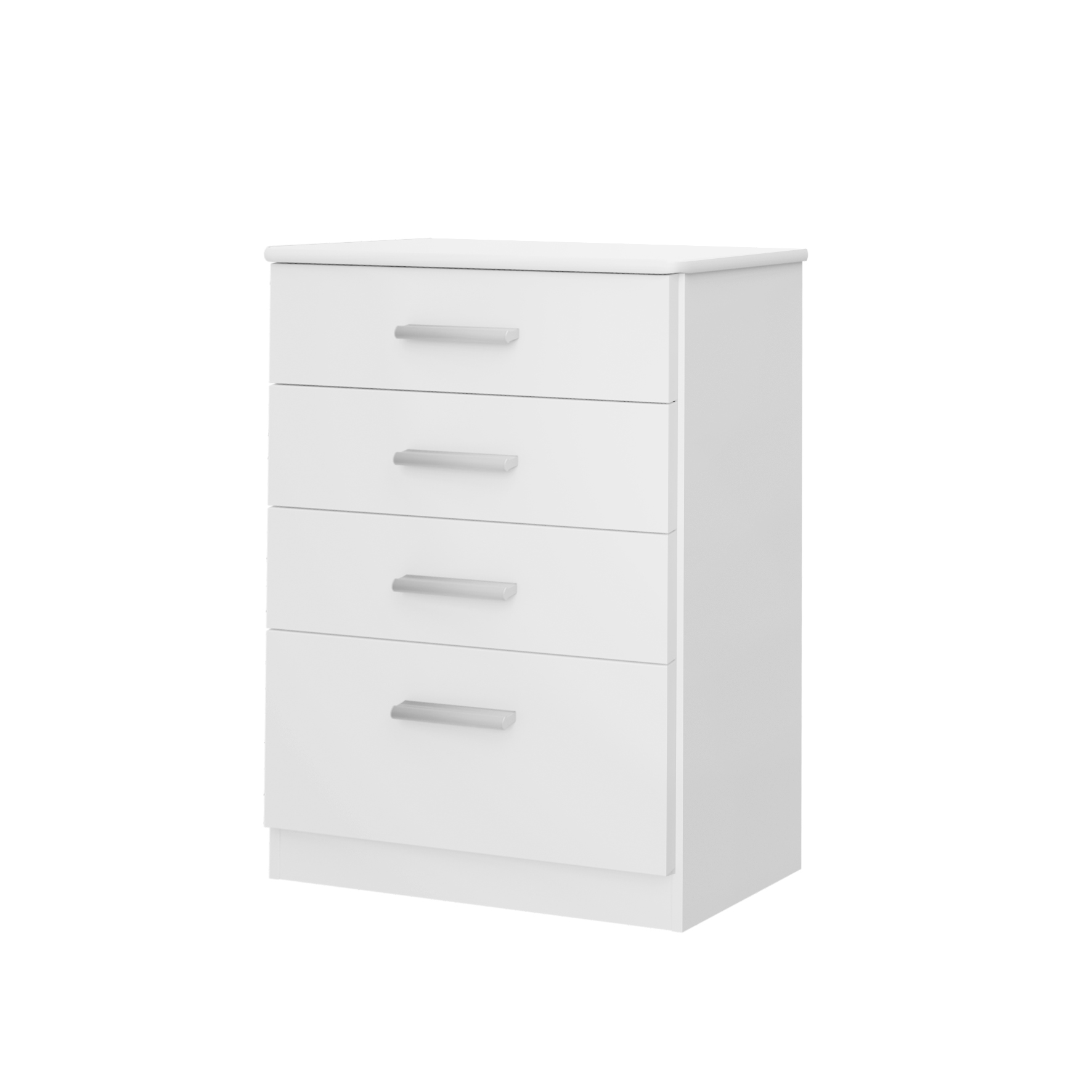 Comoda para Dormitorio 4 cajones, Blanco Snow, 86x61x38