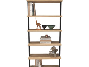 Estantería de Pared de Estilo Industrial con baldas en melamina Color safir y Estructura de Acero en Negro (Alto 183 / Ancho 60 / Fondo 20) cm