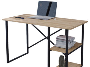 Mesa Escritorio para despacho u Oficina en casa de Estilo Industrial con Estructura de Acero (Ancho 90 cm)