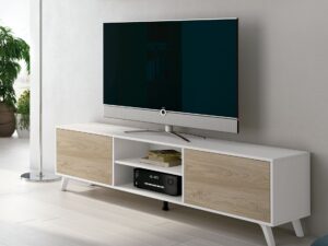 Bajo TV Tosco blanco roble