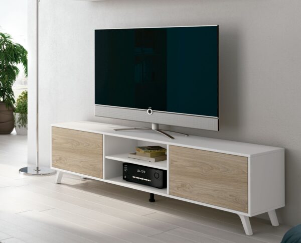 Bajo TV Tosco blanco roble