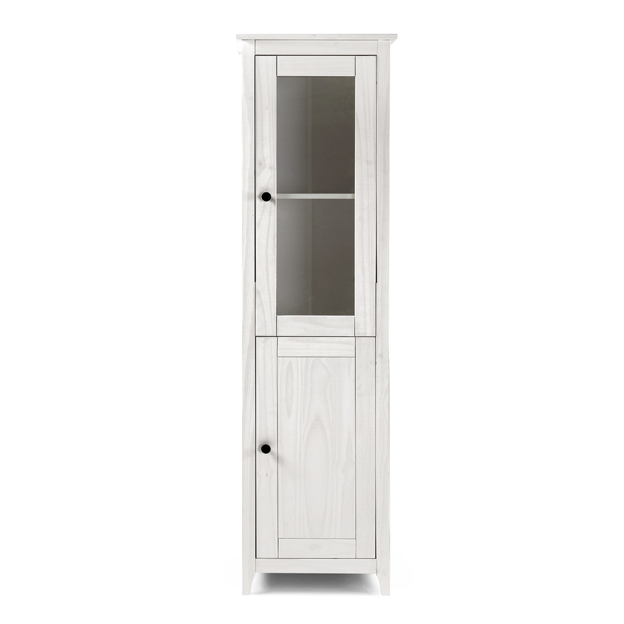 Vitrina , 1 Puerta + 1 Puerta. 180x50x35, Blanco Abierto