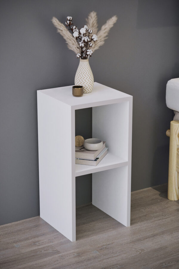 Mesa auxiliar 2 estantes blanco - Imagen 2