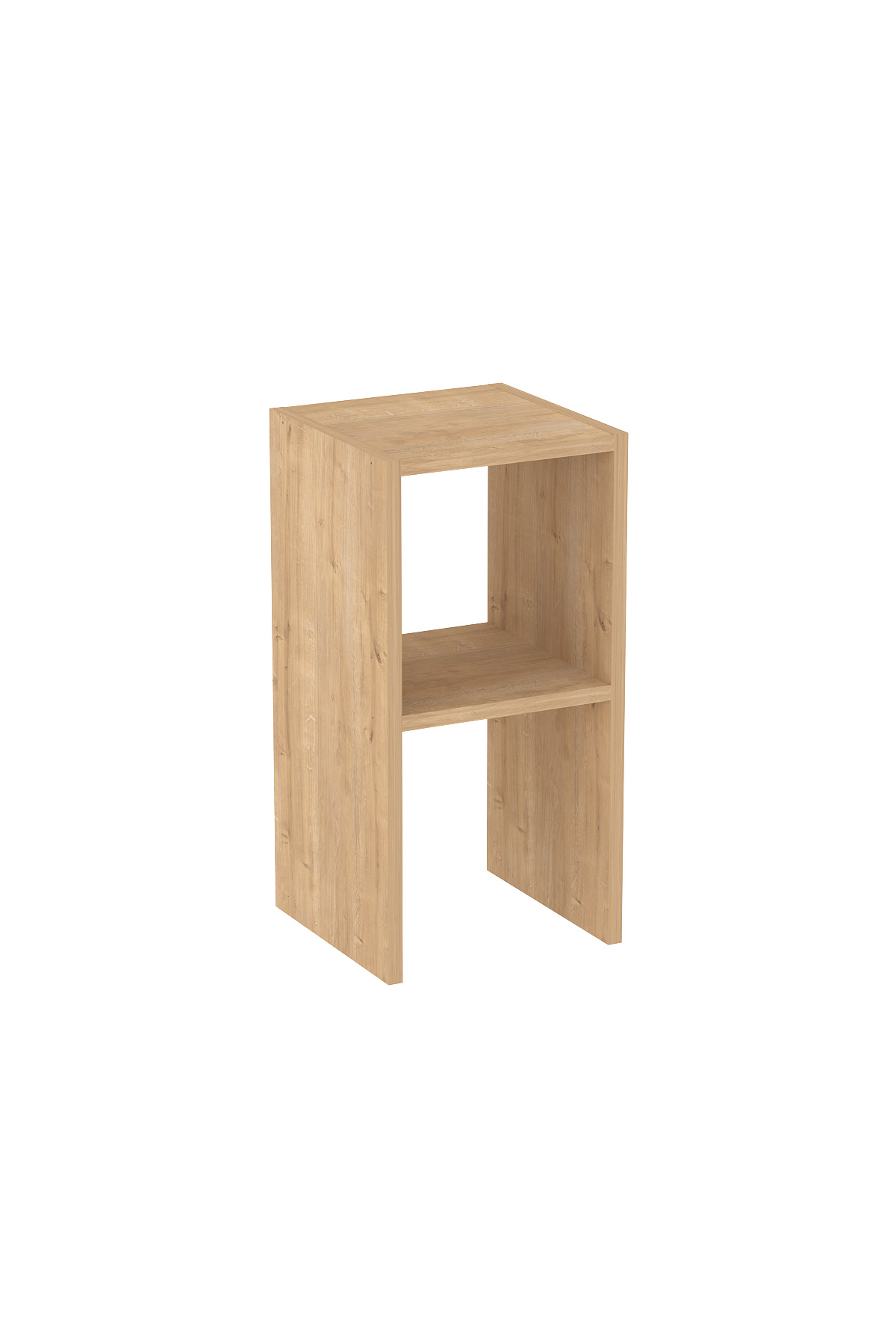 Mesa auxiliar 2 estantes roble